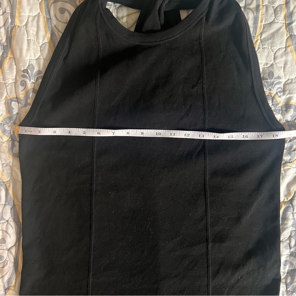 Helmut Lang Black Key Hole Halter Neck MIDI Dress, 100% Thick Cotton, Large - Picture 3 of 6